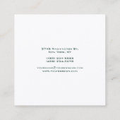 Trendy Modern Elegant Grayish Green White Vierkante Visitekaartje (Achterkant)