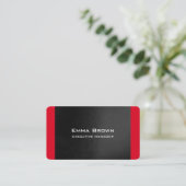 Trendy Modern Elegant Grey Red Executive Manager Visitekaartje (Staand voorkant)