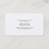 Trendy Modern Elegant Grey White Visitekaartje (Achterkant)