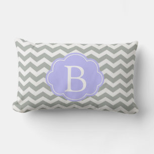 Trendy, modern, elegant grijs chevron monogram kussen