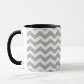 Trendy, modern, elegant grijs chevron monogram mok (Links)