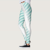 Trendy Modern Elegant Groen Wit Chique Sjabloon Leggings (Links)