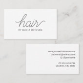 Trendy Modern Elegant Hair Stylist Visitekaartje (Voorkant / Achterkant)