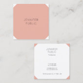 Trendy Modern Elegant Kleur Eenvoudige Sjabloon Vi Vierkante Visitekaartje (Voorkant / Achterkant)