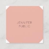 Trendy Modern Elegant Kleur Eenvoudige Sjabloon Vi Vierkante Visitekaartje (Voorkant)