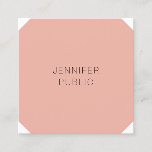 Trendy Modern Elegant Kleur Eenvoudige Sjabloon Vi Vierkante Visitekaartje (Voorkant)