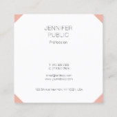 Trendy Modern Elegant Kleur Eenvoudige Sjabloon Vi Vierkante Visitekaartje (Achterkant)