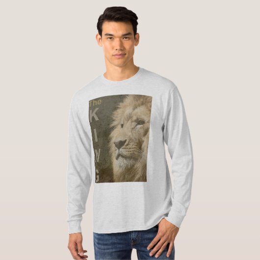 Trendy Modern Elegant Leeuwenhoofd Sjabloon Mannen T-shirt (Voorkant volledig)