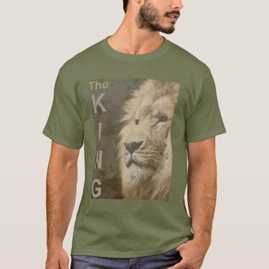 Trendy Modern Elegant Lion Mannen Vermoeidheid Gro T-shirt (Voorkant)