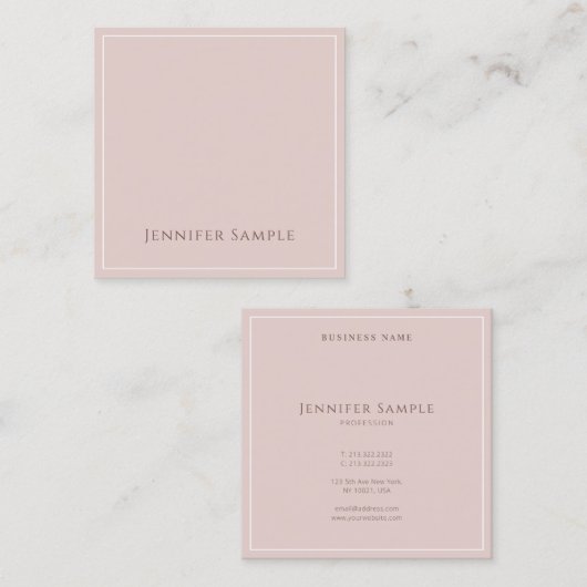 Trendy Modern Elegant Minimalist Design Sjabloon Vierkante Visitekaartje (Voorkant / Achterkant)