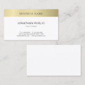 Trendy Modern Elegant Minimalist Plain Gold Kijk Visitekaartje (Voorkant / Achterkant)