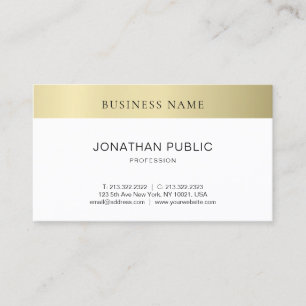 Trendy Modern Elegant Minimalist Plain Gold Kijk Visitekaartje