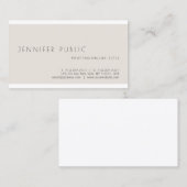 Trendy Modern Elegant Minimalist Plain Luxury Visitekaartje (Voorkant / Achterkant)