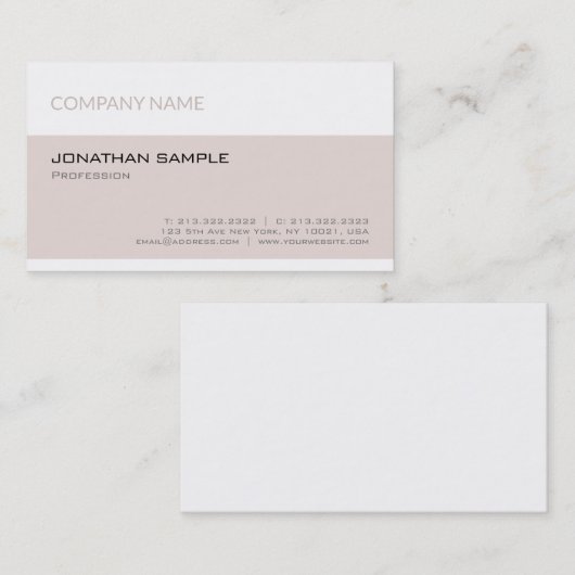 Trendy Modern Elegant Minimalistic Company Plain Visitekaartje (Voorkant / Achterkant)