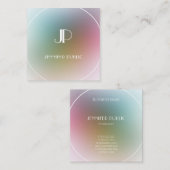 Trendy Modern Elegant Monogram Colorful Sjabloon Vierkante Visitekaartje (Voorkant / Achterkant)