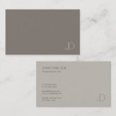 Trendy Modern Elegant Monogram Plain Professional Visitekaartje (Voorkant / Achterkant)