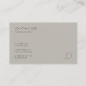 Trendy Modern Elegant Monogram Plain Professional Visitekaartje (Achterkant)