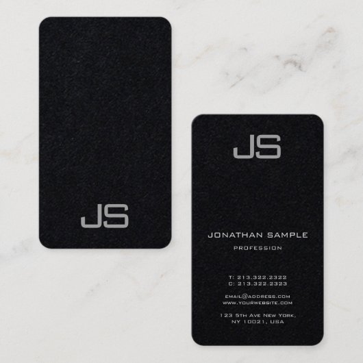 Trendy Modern Elegant Monogrammed Sjabloon Visitekaartje (Voorkant / Achterkant)