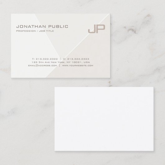 Trendy Modern Elegant Monogrammed Sjabloon Visitekaartje (Voorkant / Achterkant)