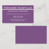 Trendy Modern Elegant Paars Professional Visitekaartje (Voorkant / Achterkant)