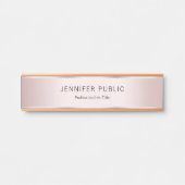 Trendy Modern Elegant Professional Glam Rose Gold Deurbordje (Voorkant)