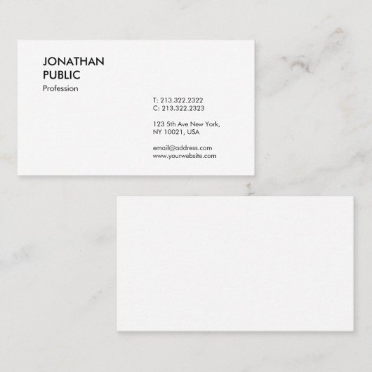 Trendy Modern Elegant Professionele Eenvoudige Sja Visitekaartje (Voorkant / Achterkant)