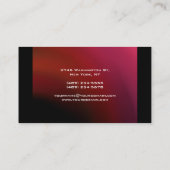 Trendy Modern Elegant Red Black Visitekaartje (Achterkant)