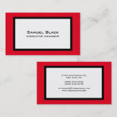Trendy Modern Elegant Red Black White Visitekaartje (Voorkant / Achterkant)