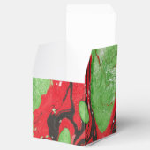 Trendy Modern Elegant Red Green Abstracte Sjabloon Bedankdoosjes (Geopend)