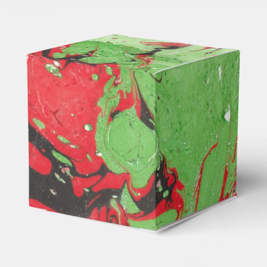 Trendy Modern Elegant Red Green Abstracte Sjabloon Bedankdoosjes (Achterkant)