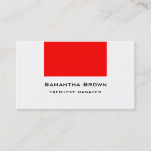 Trendy Modern Elegant Red White Manager Visitekaartje