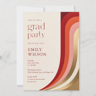 Trendy Modern Elegant Retro Grad Party Graduation Kaart