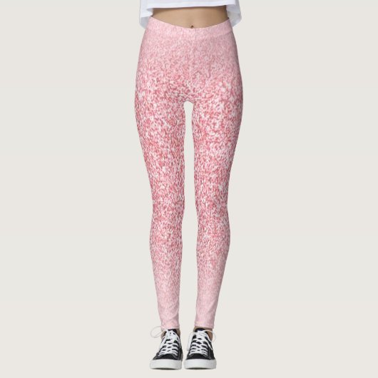 Trendy Modern Elegant Roos Gold Sjabloon Leggings (Voorkant)