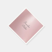 Trendy Modern Elegant Roos Goud Handgeschreven Scr Servet (Hoek)