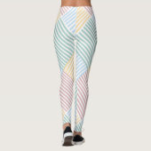 Trendy Modern Elegant Roze Blauw Groen Geel Leggings (Achterkant)