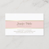 Trendy Modern Elegant Roze Goud Wit Eenvoudig Vlak Visitekaartje (Voorkant)