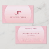 Trendy Modern Elegant roze Rose Gold Monogram Visitekaartje (Voorkant / Achterkant)