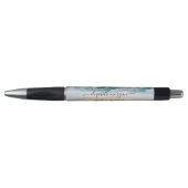 Trendy Modern Elegant Script Aqua Green Blue Name Pen (Voorkant)