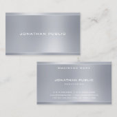 Trendy Modern Elegant Silver Sjabloon Professional Visitekaartje (Voorkant / Achterkant)