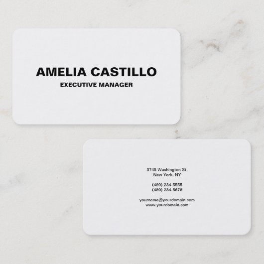 Trendy Modern Elegant Simple Black Bold Visitekaartje (Voorkant / Achterkant)