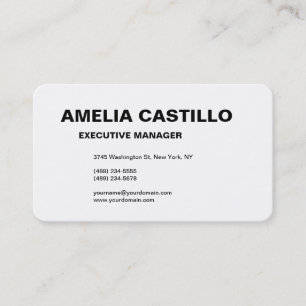 Trendy Modern Elegant Simple Black Bold Visitekaartje