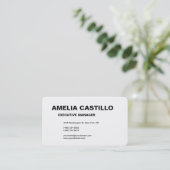Trendy Modern Elegant Simple Black Bold Visitekaartje (Staand voorkant)
