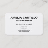 Trendy Modern Elegant Simple Black Bold Visitekaartje (Voorkant)