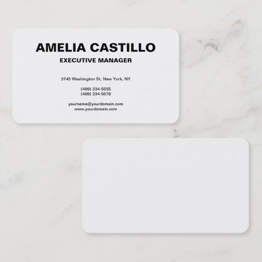 Trendy Modern Elegant Simple Black Bold Visitekaartje (Voorkant / Achterkant)