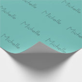 Trendy Modern Elegant Simple Blue Cadeaupapier (Hoek)