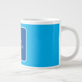Trendy Modern Elegant Simple Blue Jouw naam toevoe Grote Koffiekop (Rechts)