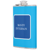 Trendy Modern Elegant Simple Blue Jouw naam toevoe Heupfles (Links)