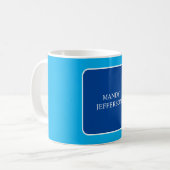 Trendy Modern Elegant Simple Blue Jouw naam toevoe Koffiemok (Voorkant links)
