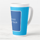 Trendy Modern Elegant Simple Blue Jouw naam toevoe Latte Mok (Rechterhoek)