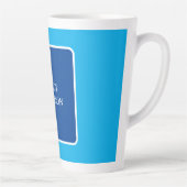 Trendy Modern Elegant Simple Blue Jouw naam toevoe Latte Mok (Rechts)